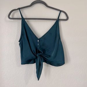 Free people Xs Tie Front Cropped Tank